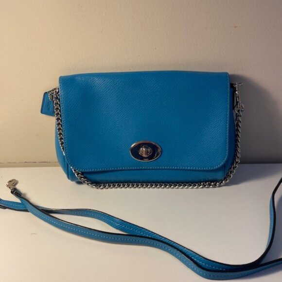 Coach Bright Blue Leather Pocket book - Picture 3 of 3